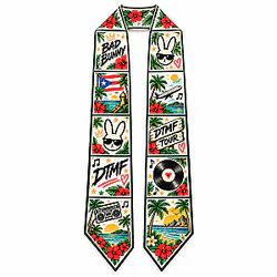 [New Style] Rabbit On The Beach DTNK2110 Bad Bunny Faux Silk Scarf