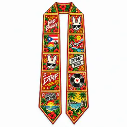Music On The Beach DTMF DTNK2110 Bad Bunny Faux Silk Scarf