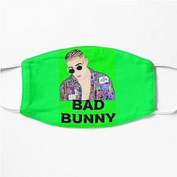 Bad Bunny Face Masks - Bad Bunny bebe, el Conejo Malo arte, gift for loved ones Flat Mask