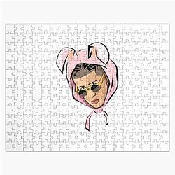 Bad Bunny Puzzles - Best Selling Bad Bunny Face Merchandise Jigsaw Puzzle