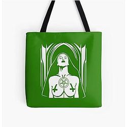 Satanische non Bad Religion Overal afdrukken tote tas