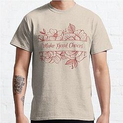 Classic Minimalist line Drawing Flowers Classic T-Shirt RB1608