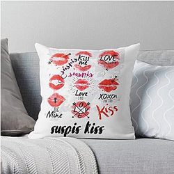 Bailey Sarian Suspish kiss Throw Pillow RB1608