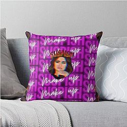 Bailey Sarian Makeup Tshirt - Bailey Sarian Skull Sticker Throw Pillow Cover RB1608