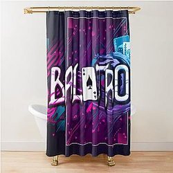 Balatro 현대 그래픽 디자인 샤워 커튼