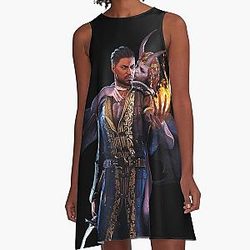 baldurs gate 3 game, baldurs gate iii  BOOOOOM A-Line Dress