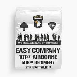 Easy Company 101st Airborne 506th Regiment Band of Brothers Duvet Cover