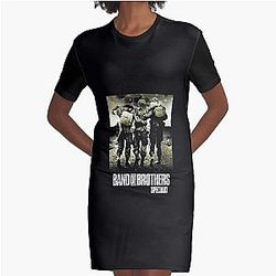 Band of Brothers WWII Soldiers Halloween Christmas Graphic T-Shirt Dress