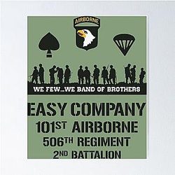Easy Company 101st Airborne 506th Regiment Band of Brothers Poster