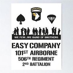 Easy Company 101st Airborne 506th Regiment Band of Brothers Poster