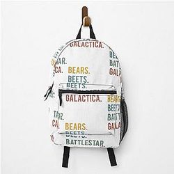 Font bears, beets, Battelstar galactica Backpack
