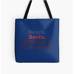 Bears, Beets, Battlestar Galactica All Over Print Tote Bag