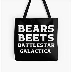 Bears, Beets, Battlestar Galactica Shirt - The Office - Jim Halpert - Dwight Schrute - Funny Dwight Schrute Office, Swe All Over Print Tote Bag
