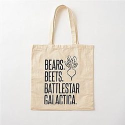 Bears Beets Battlestar Galactica Bubble-Free Cotton Tote Bag