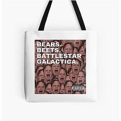 Dwight bears, beets, Battlestar Galactica All Over Print Tote Bag