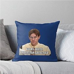 Bears beets Battlestar Galactica The Office Throw Pillow