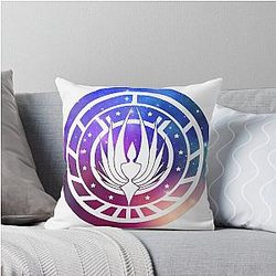 Battlestar Galactica Colonial Seal Rainbow Throw Pillow
