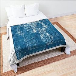 Battletech Blueprint Hellbringer Poster Comforter