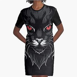Behemoth the Cat - Iconic Character from Master and Margarita Graphic T-Shirt Dress