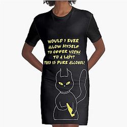 Behemoth the Cat pure alcohol Graphic T-Shirt Dress