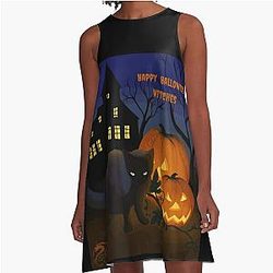 Behemoth wishes you Happy Halloween Witches   A-Line Dress