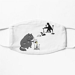 Manuscripts don't burn - The Master & Cat Behemoth - Funny Mikhail Bulgakov "The Master and Margarita" Gift Flat Mask