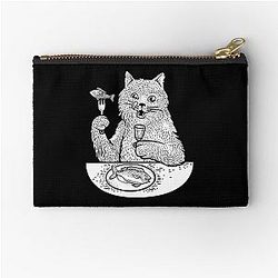 Behemoth cat sketch. White Zipper Pouch
