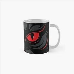 Fierce Red-Eyed Cat - Gothic Behemoth Design Classic Mug