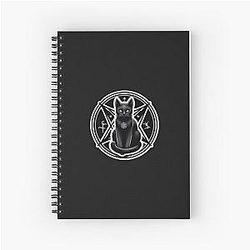 sticker, skull, dark, satan, behemoth, demon, hell, cat Spiral Notebook