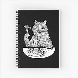 Behemoth cat sketch. White Spiral Notebook