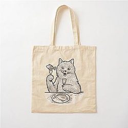 Behemoth cat sketch. White Cotton Tote Bag