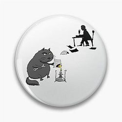 Manuscripts don't burn - The Master & Cat Behemoth - Funny Mikhail Bulgakov "The Master and Margarita" Gift Pin