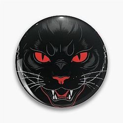 Vampire Cat with Red Eyes - Gothic Behemoth Design Pin