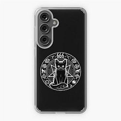 sticker, skull, dark, satan, behemoth, demon, hell, cat Samsung Galaxy Soft Case
