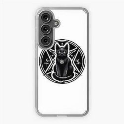 sticker, skull, dark, satan, behemoth, demon, hell, cat Samsung Galaxy Soft Case