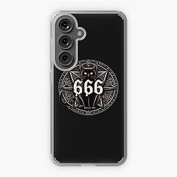 sticker, skull, dark, satan, behemoth, demon, hell, cat Samsung Galaxy Soft Case