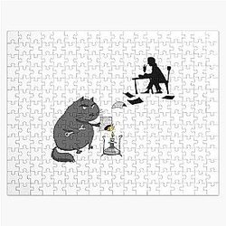 Manuscripts don't burn - The Master & Cat Behemoth - Funny Mikhail Bulgakov "The Master and Margarita" Gift Jigsaw Puzzle