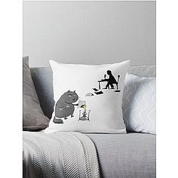 Manuscripts don't burn - The Master & Cat Behemoth - Funny Mikhail Bulgakov "The Master and Margarita" Gift Throw Pillow