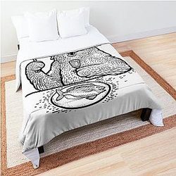 Behemoth cat sketch Comforter