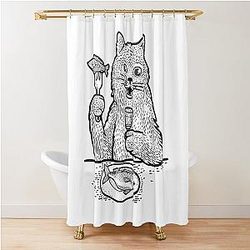 Behemoth cat sketch Shower Curtain