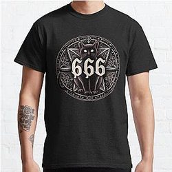 sticker, skull, dark, satan, behemoth, demon, hell, cat Classic T-Shirt
