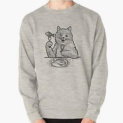 Behemoth cat sketch Pullover Sweatshirt