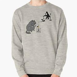 Manuscripts don't burn - The Master & Cat Behemoth - Funny Mikhail Bulgakov "The Master and Margarita" Gift Pullover Sweatshirt
