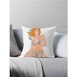 Bella Thorne Swimwear Manga Style Throw Pillow