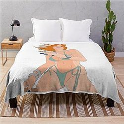 Bella Thorne Swimwear Manga Style Throw Blanket