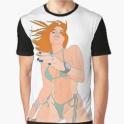 Bella Thorne Swimwear Manga Style Graphic T-Shirt