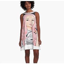 Süße Anime Belle Delphine A-Linie Kleid Premium Merch Store