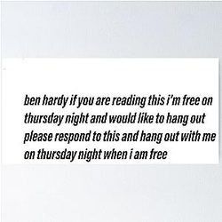 Ben Hardy I'm Free on Thursday