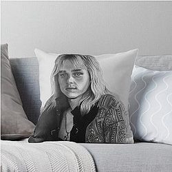 Drawing of Ben Hardy as Roger Taylor Throw Pillow