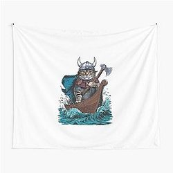 Viking Berserk Cat Tapestry